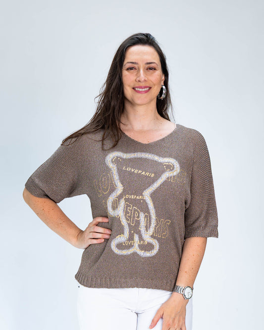 Sweater Hilo Osito Café