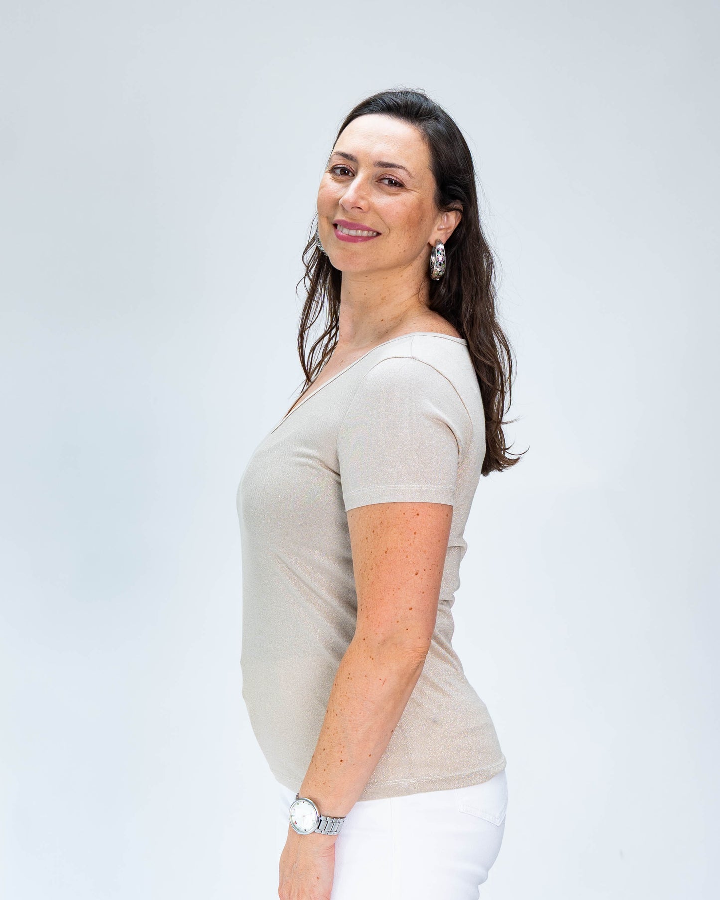 Polera Anto Lurex Beige