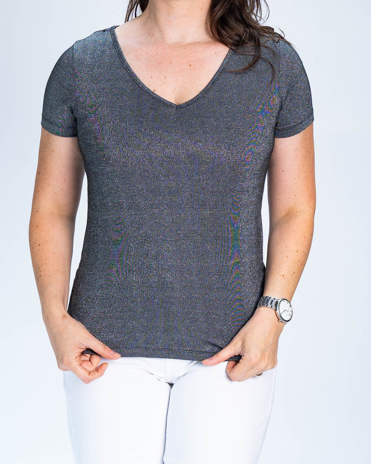 Polera Anto Lurex Gris Oscuro