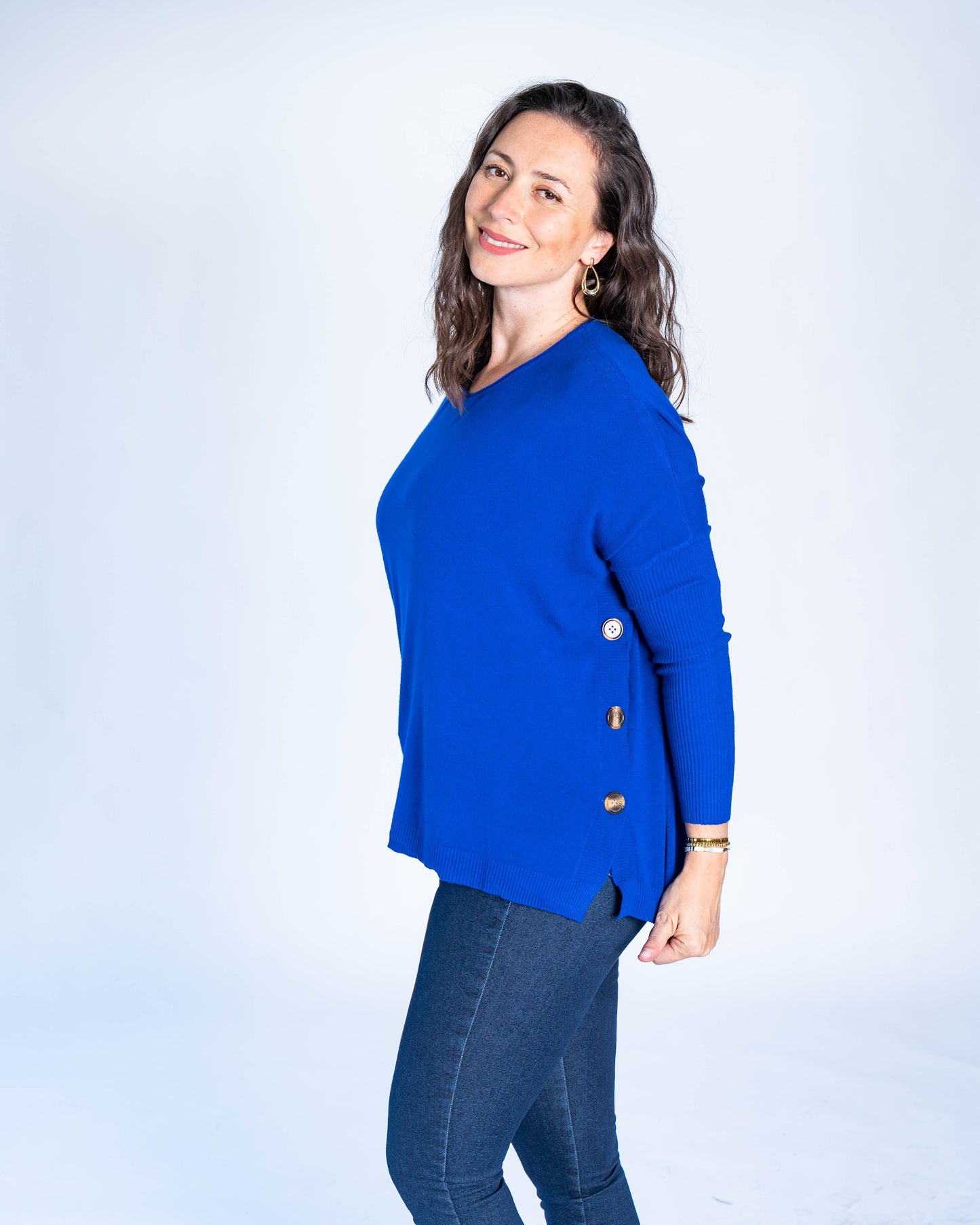 SWEATER BOTONES DANIELA AZUL