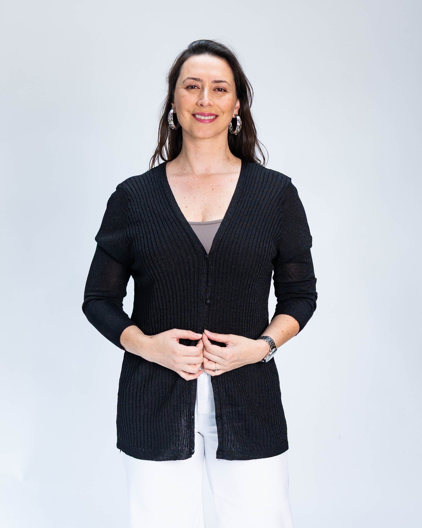 Chaleco Majo Lurex Negro