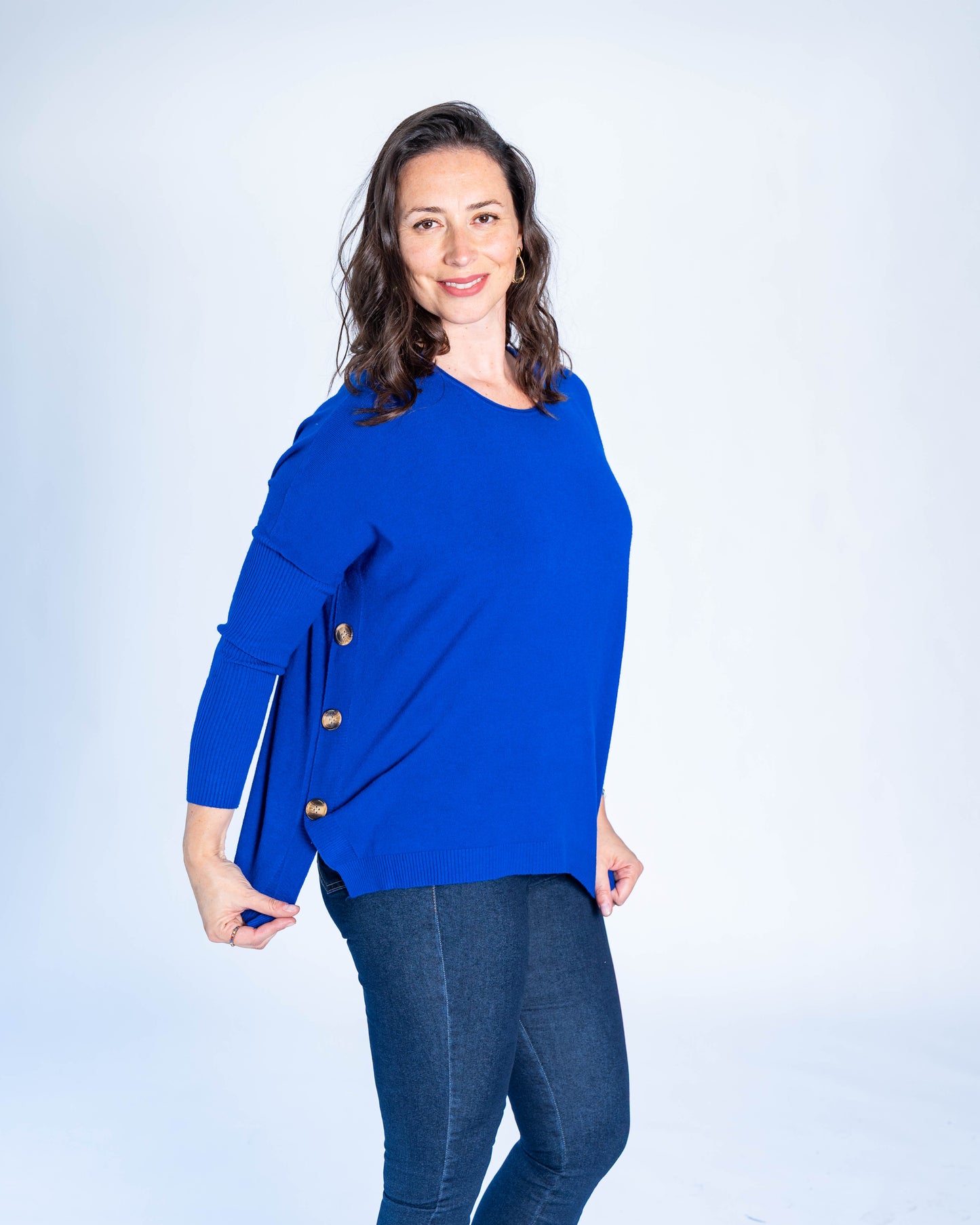 SWEATER BOTONES DANIELA AZUL