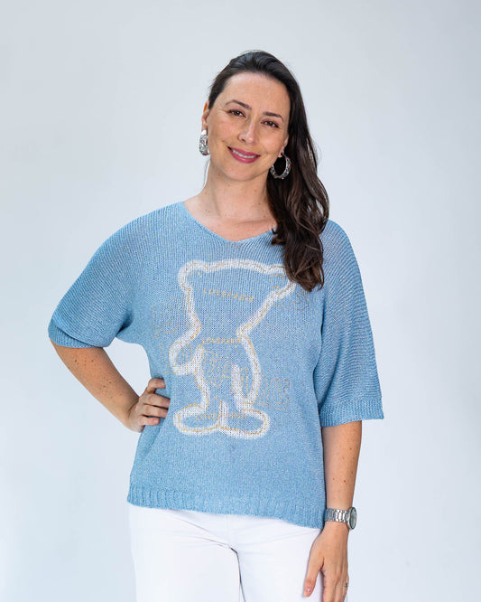 Sweater Hilo Osito Celeste