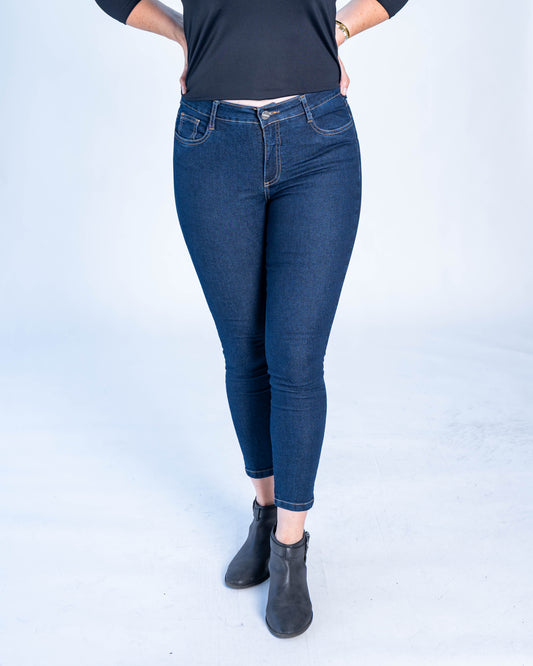Jeans Pitillo Basico Azul Oscuro
