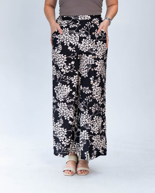 Pantalón Florcitas Negro