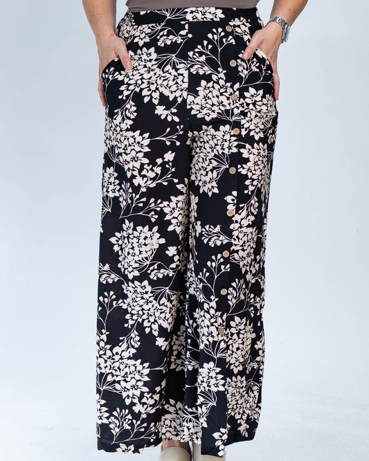 Pantalón Florcitas Negro