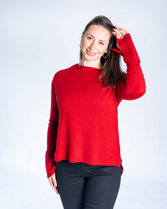 SWEATER TEJIDO BASICO BURDEO