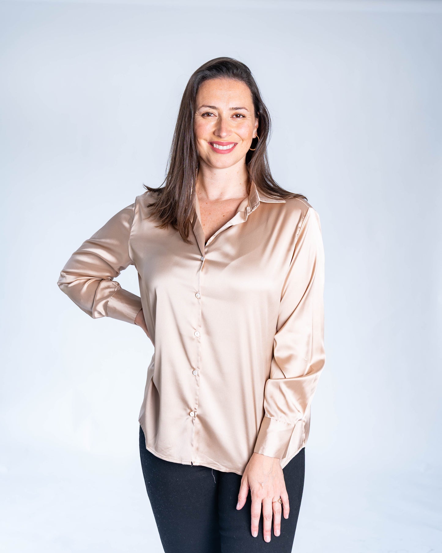 BLUSA SATINADA POLETTE BEIGE