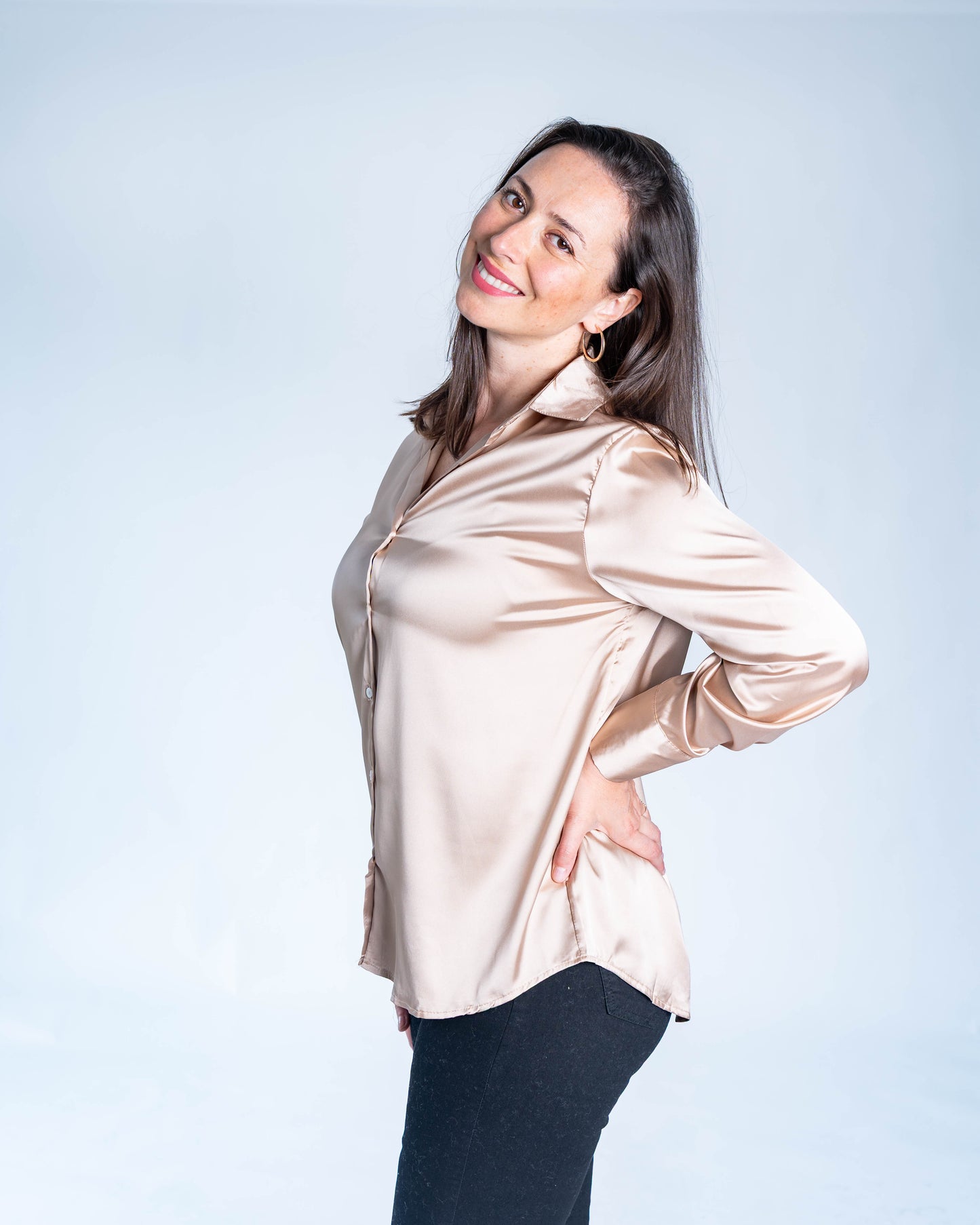 BLUSA SATINADA POLETTE BEIGE