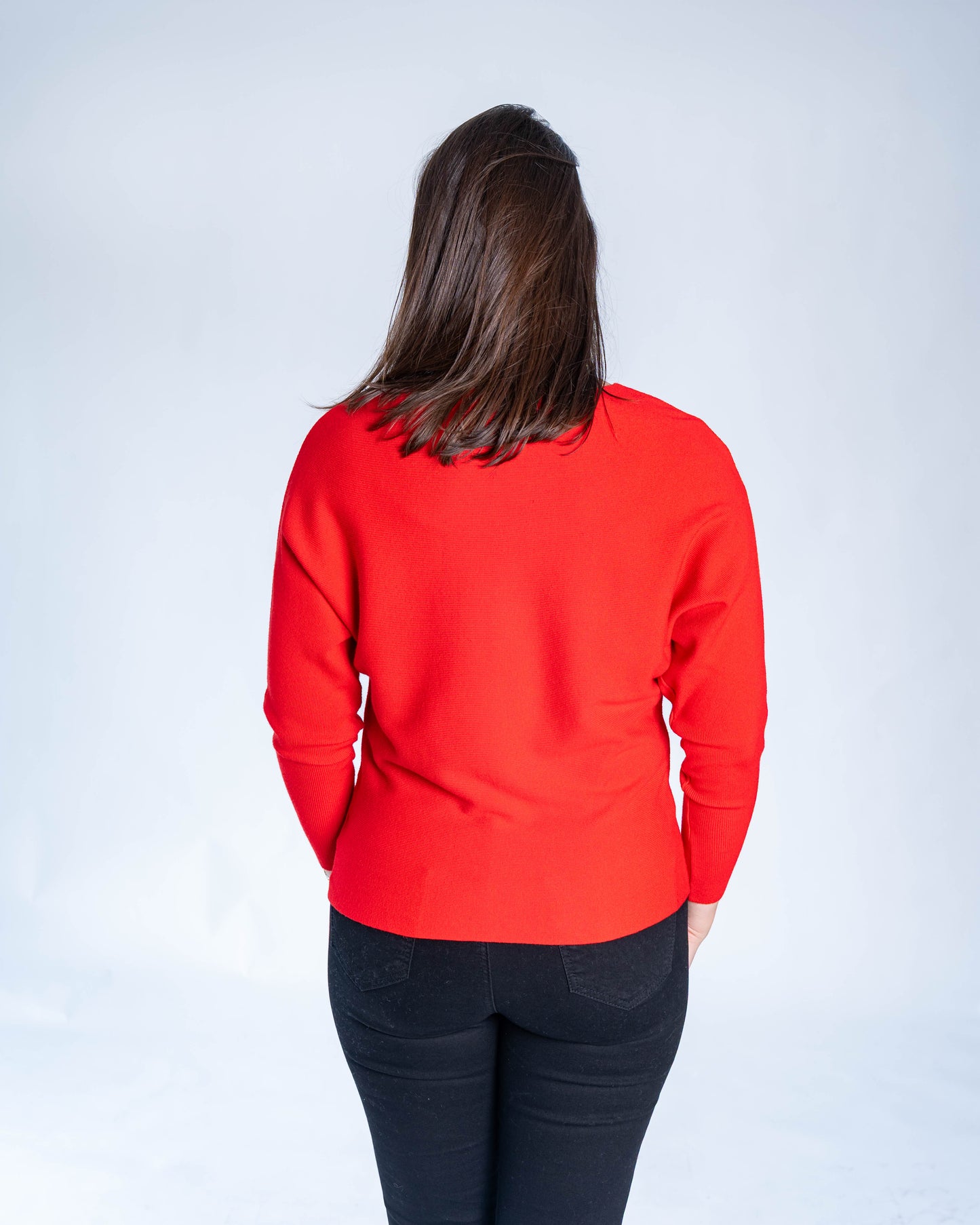 SWEATER CUELLO V NANCY ROJO