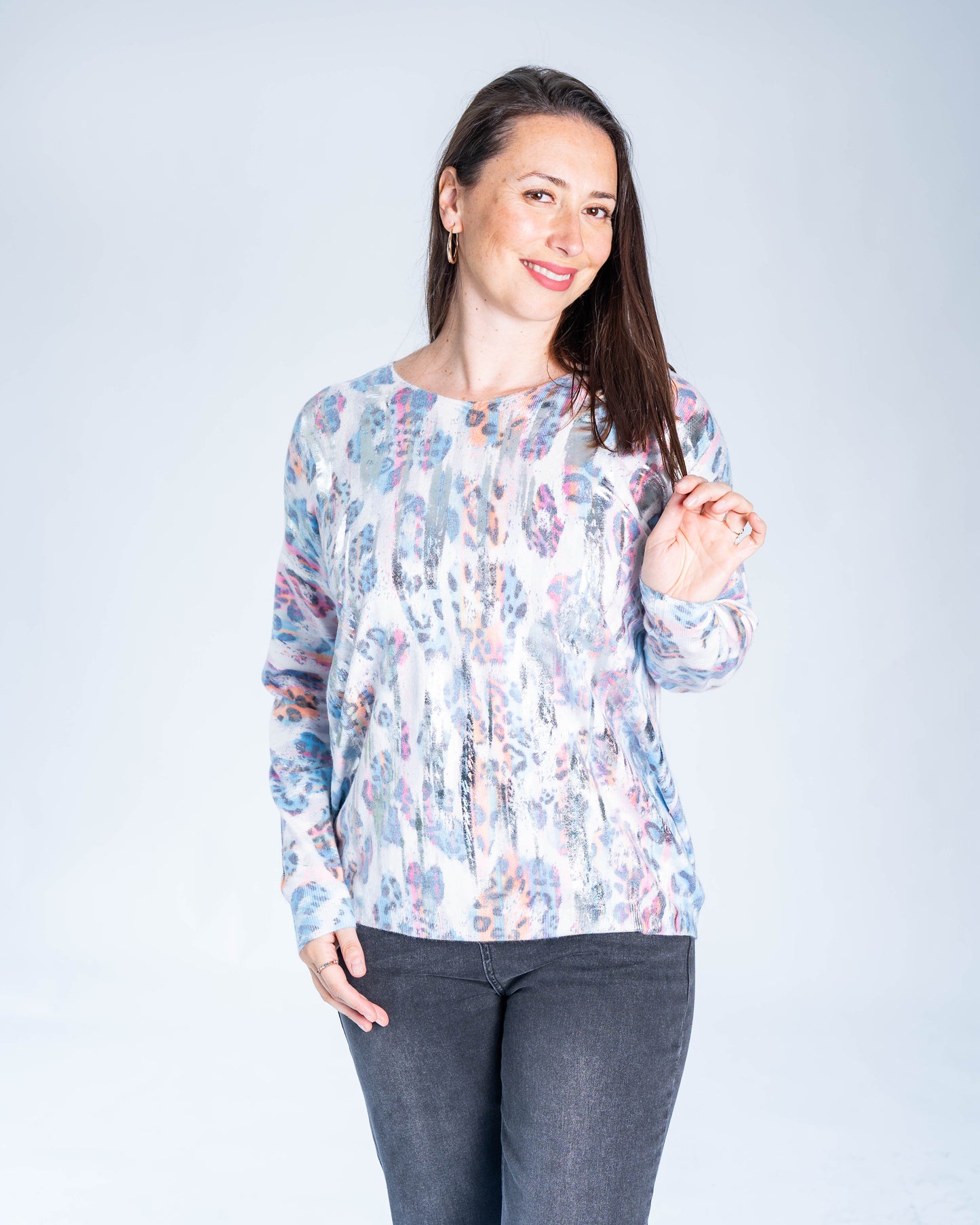 SWEATER PRINT Y PLATA