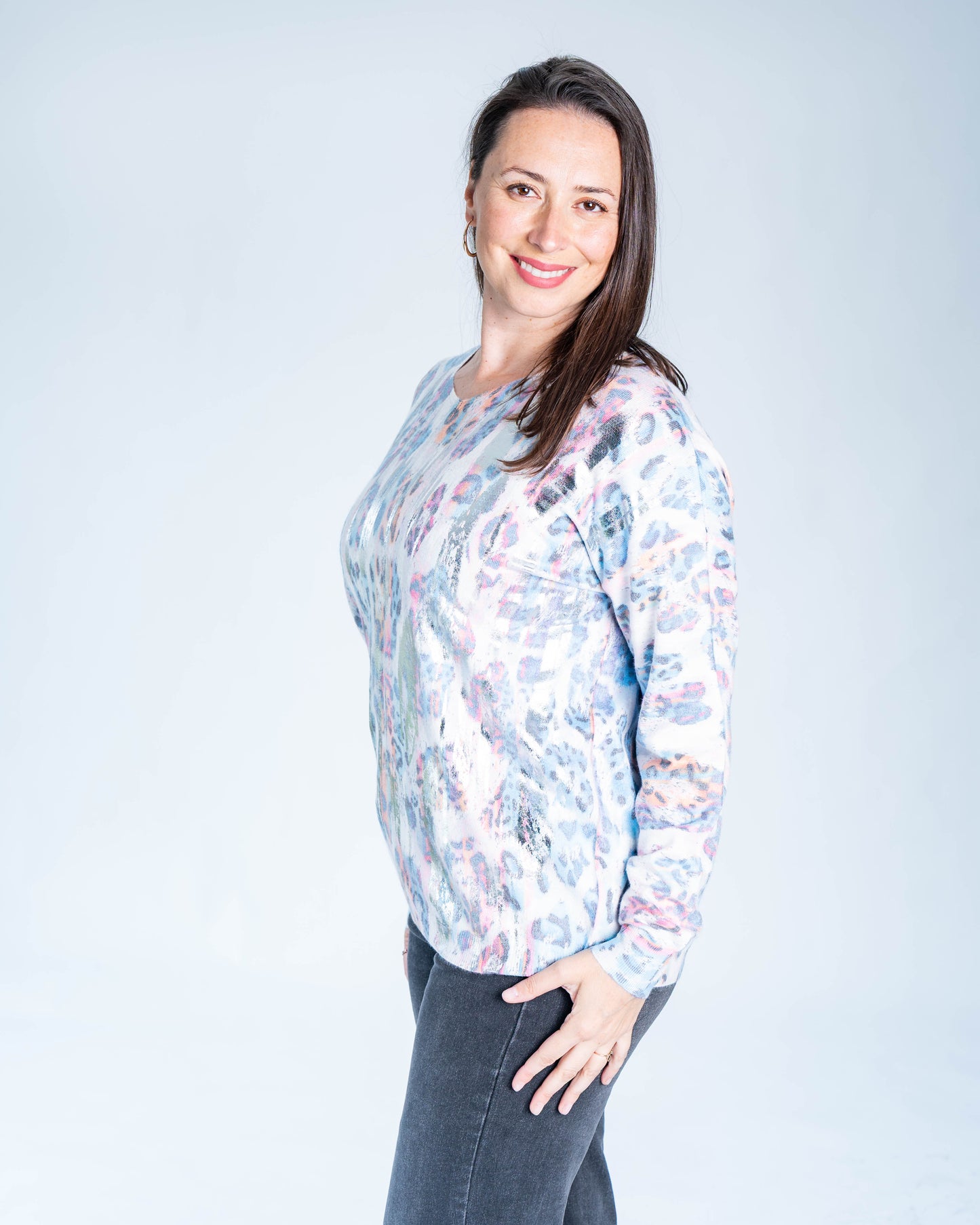 SWEATER PRINT Y PLATA