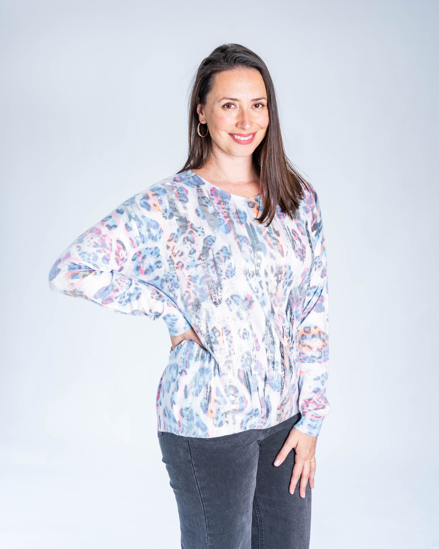 SWEATER PRINT Y PLATA