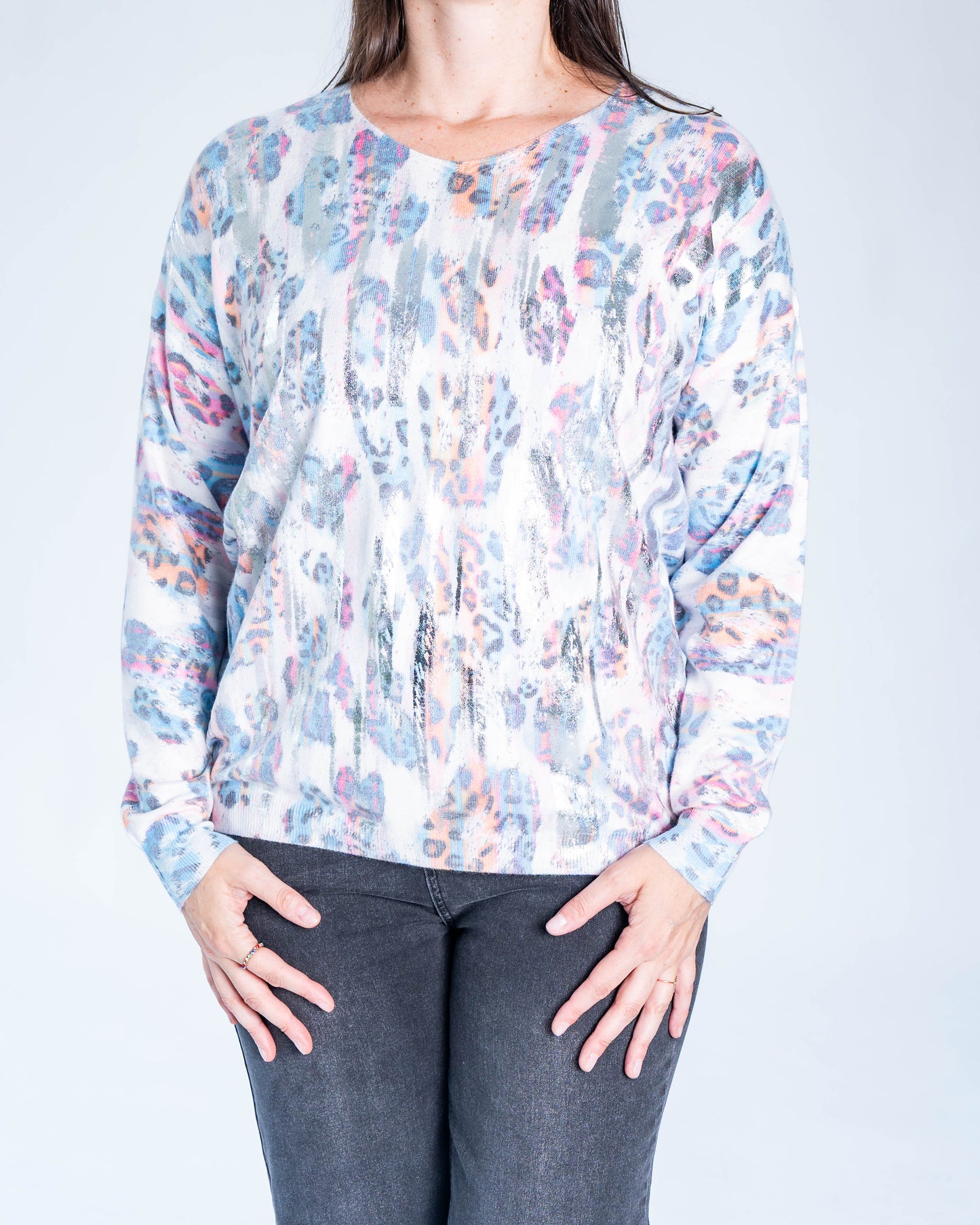 SWEATER PRINT Y PLATA