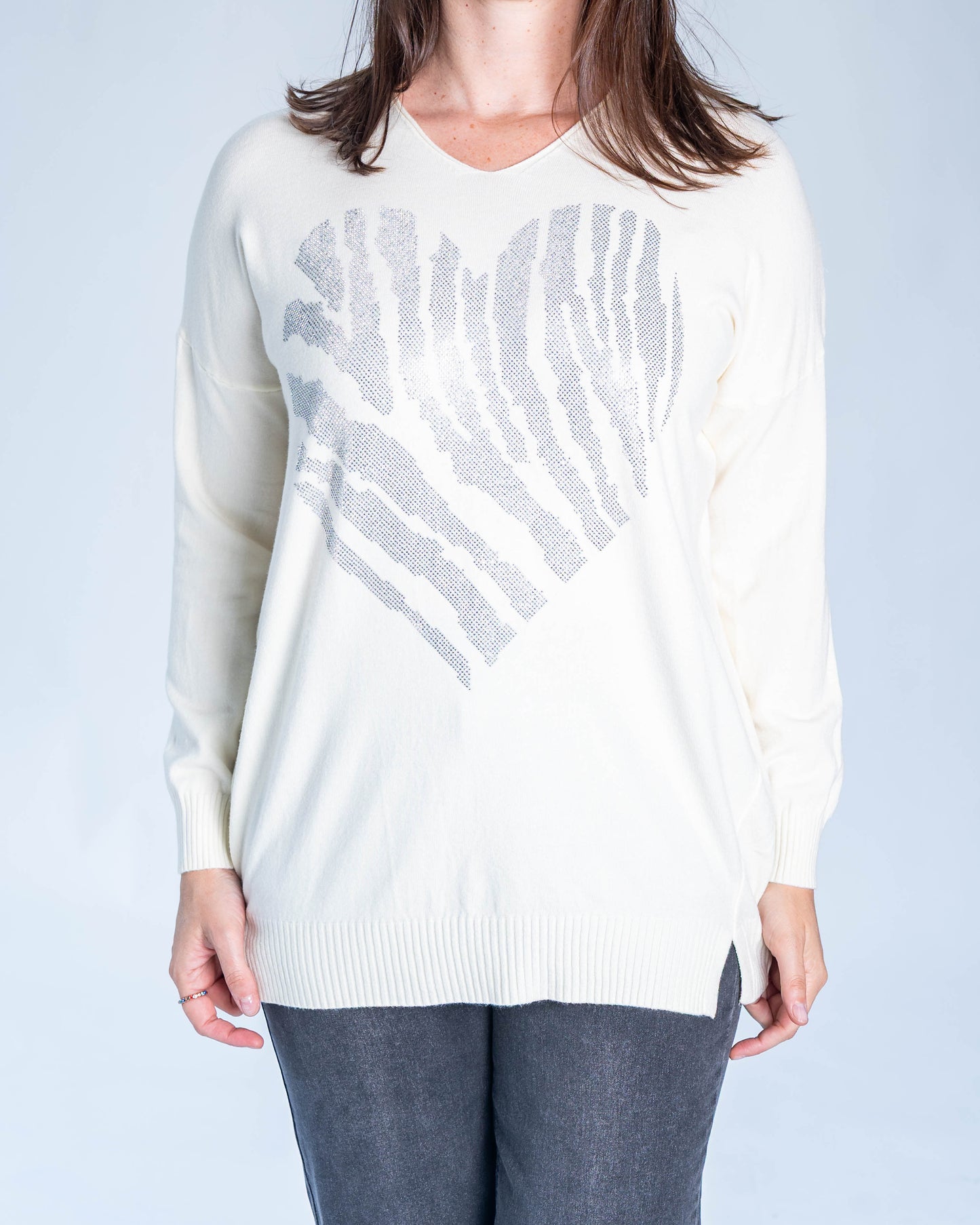 SWEATER CORAZON BLANCO