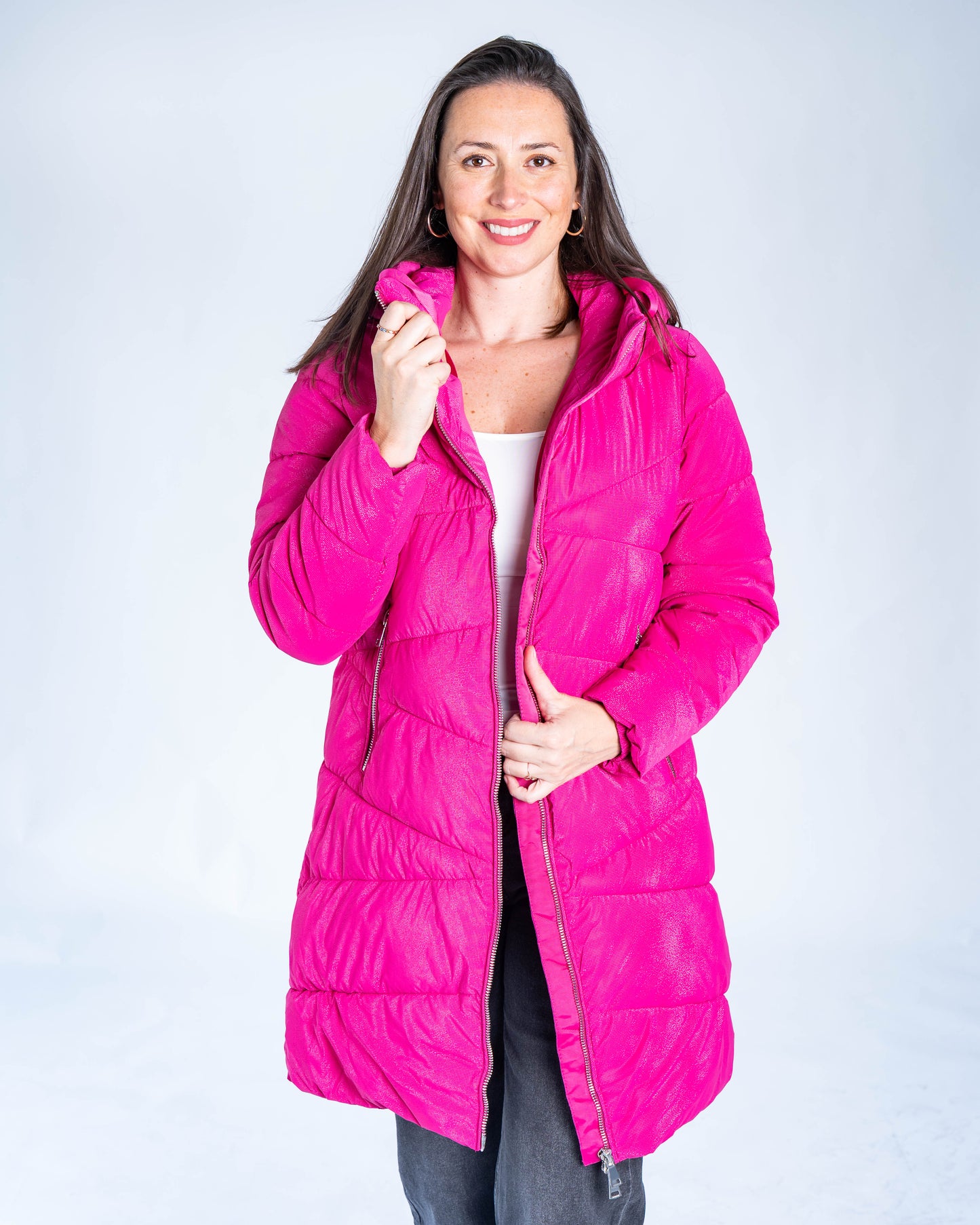 PARKA CON MANGAS GLORITA FUCSIA