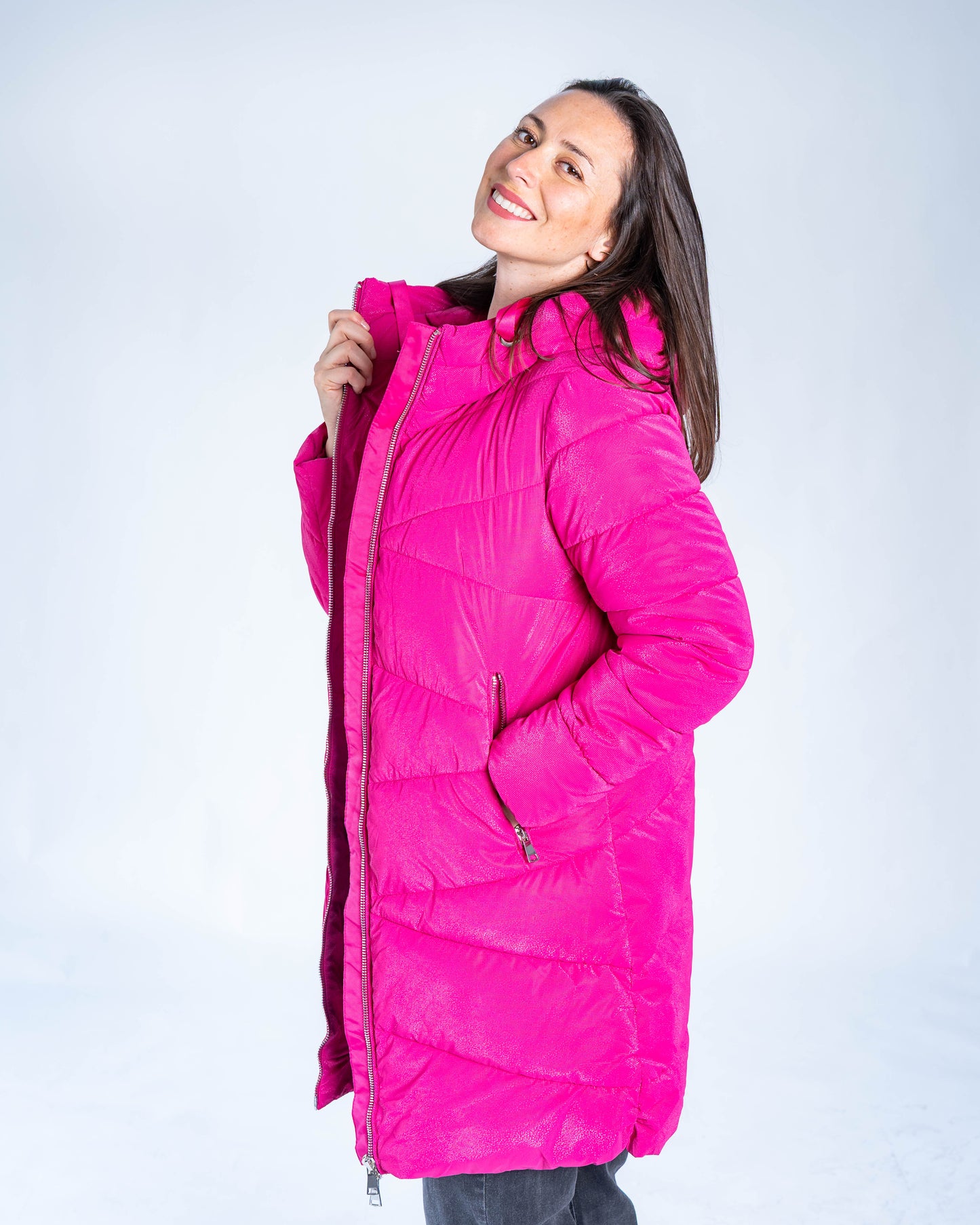 PARKA CON MANGAS GLORITA FUCSIA