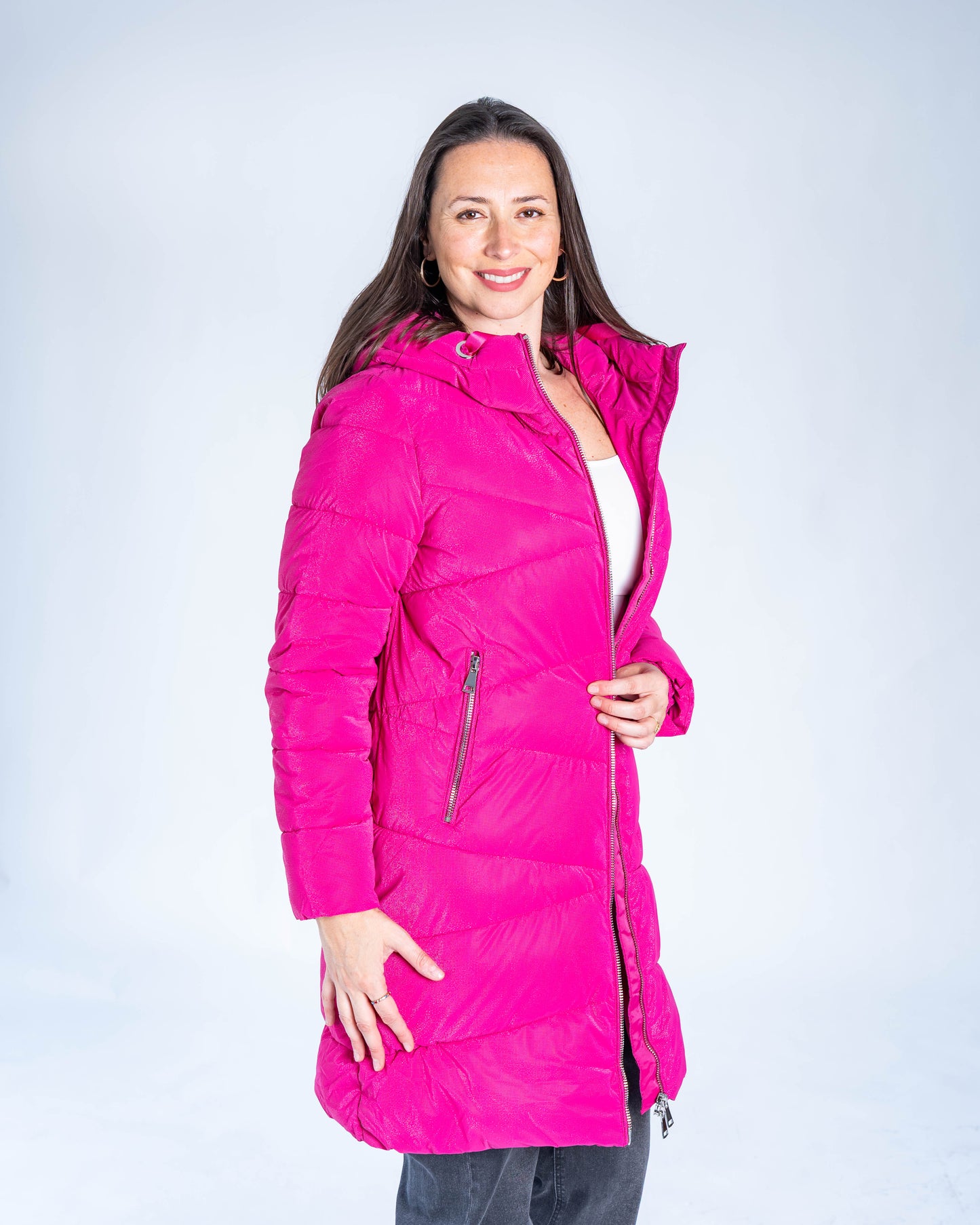 PARKA CON MANGAS GLORITA FUCSIA