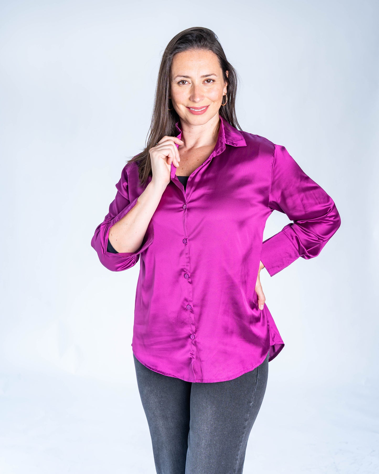 BLUSA SATIN MAGENTA