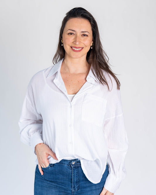 Blusa Manga Larga Blanca