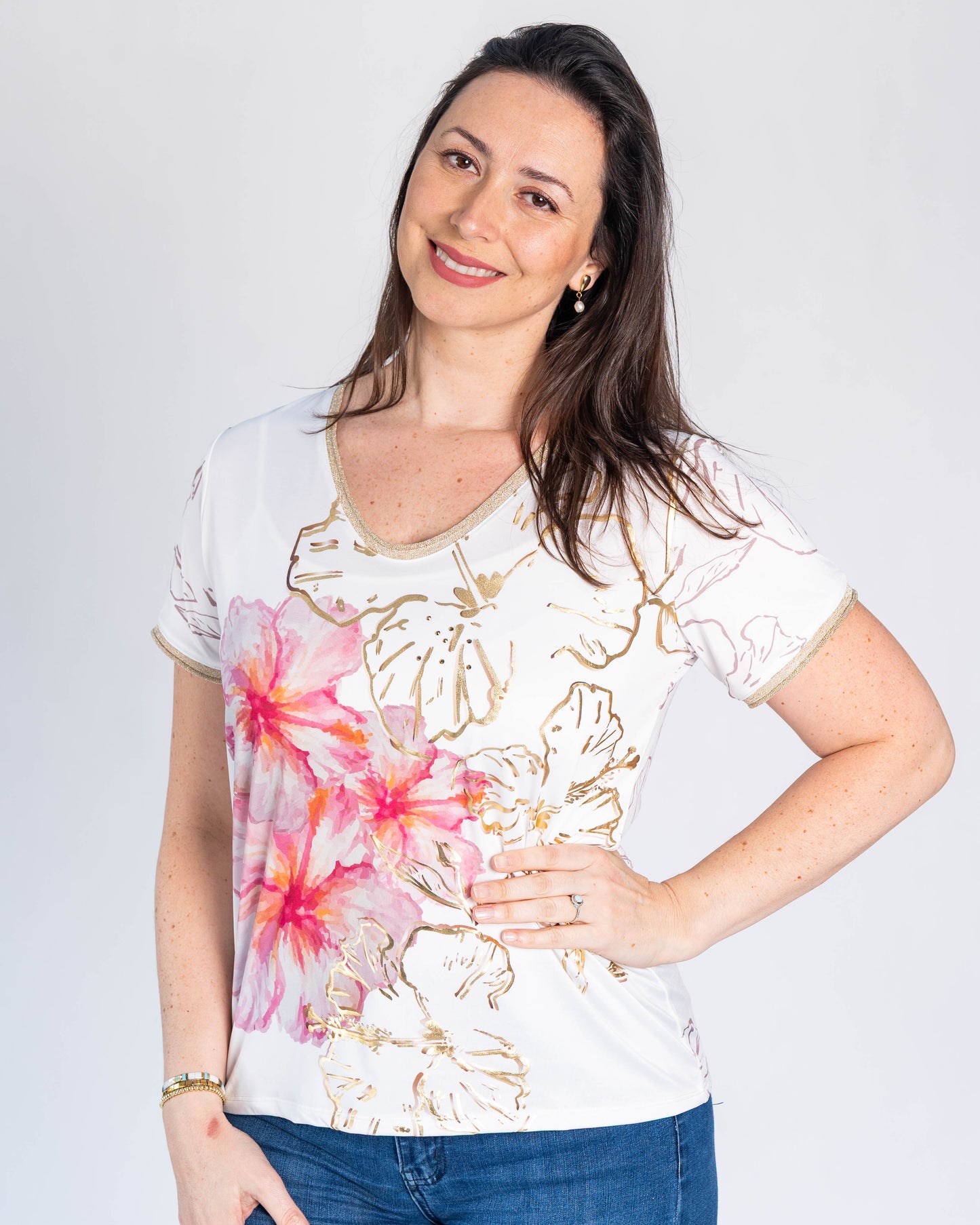 Polera Sonia Flores Coral