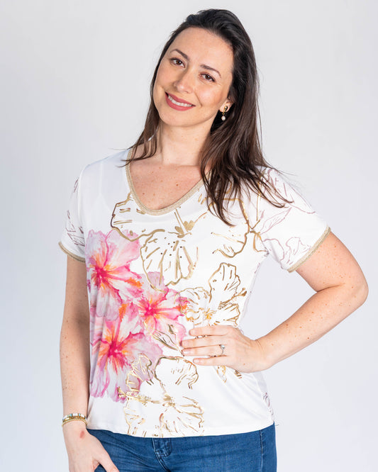 Polera Sonia Flores Coral