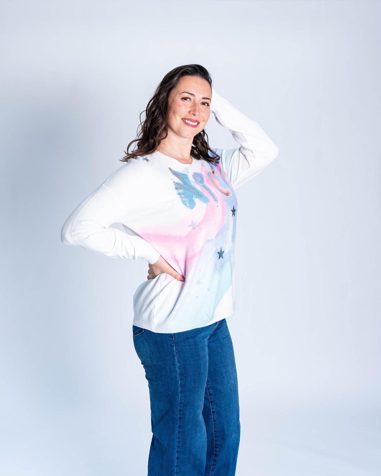 Sweater Arcoíris Blanco