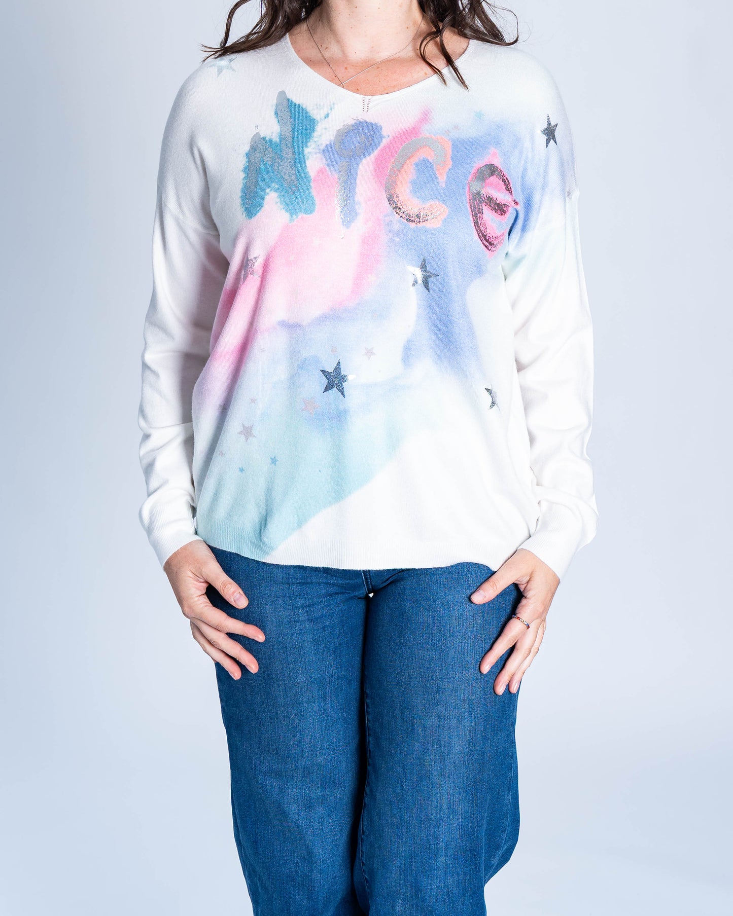 Sweater Arcoíris Blanco