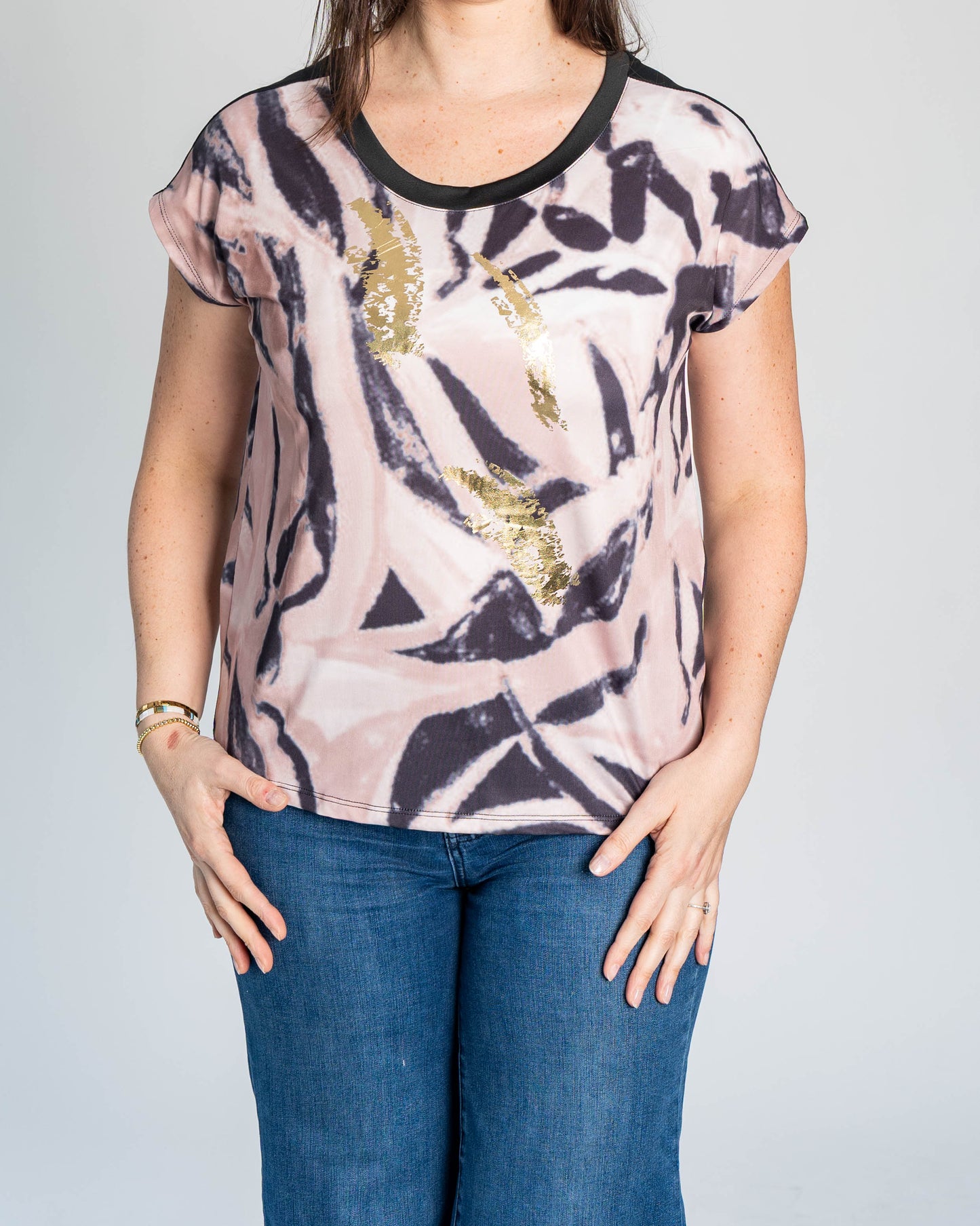 Polera Berta Print Beige