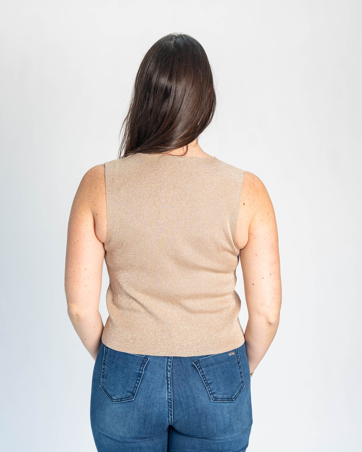 Chaleco Hilo de Brillos Café