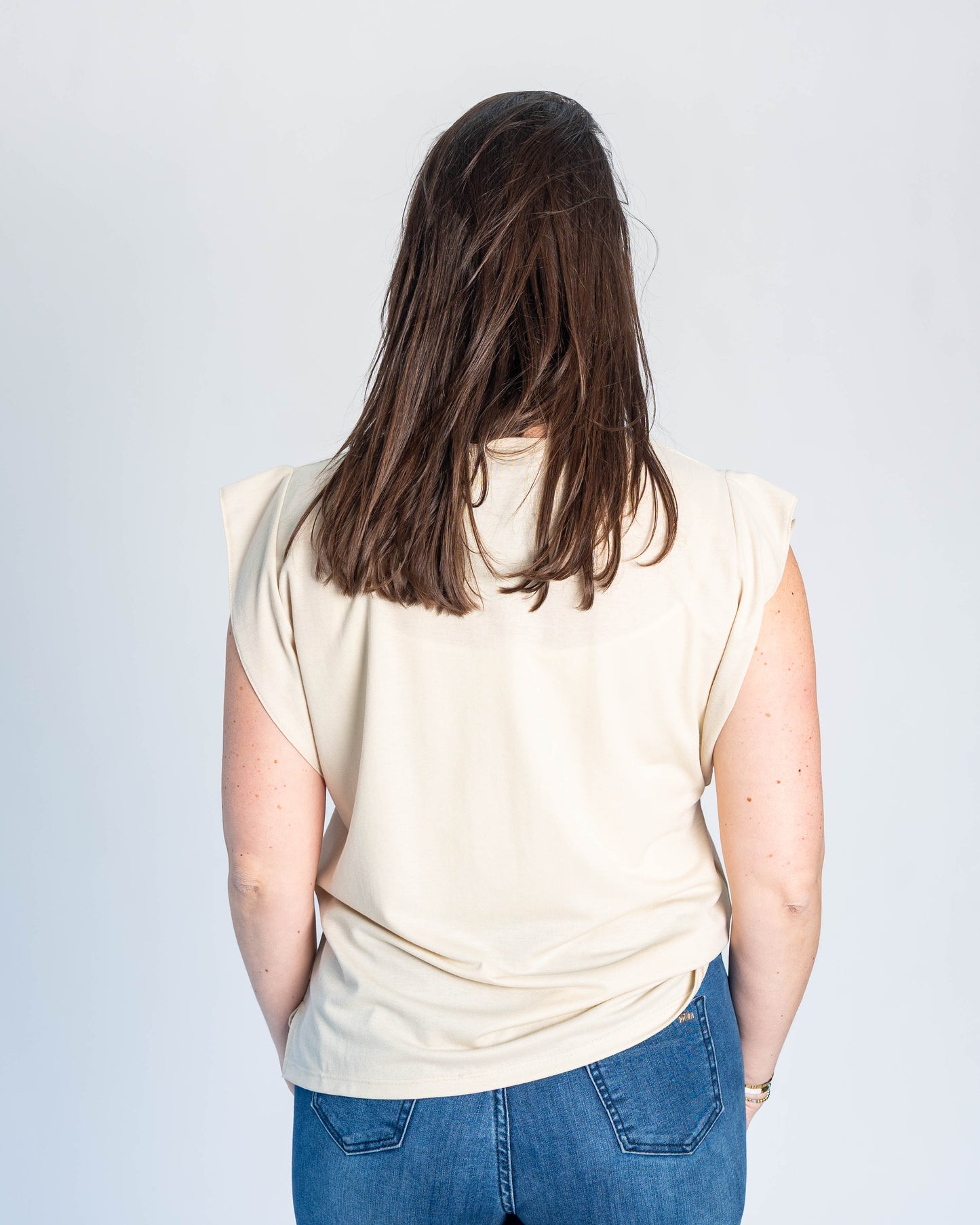 Polera Estefania Flor Beige