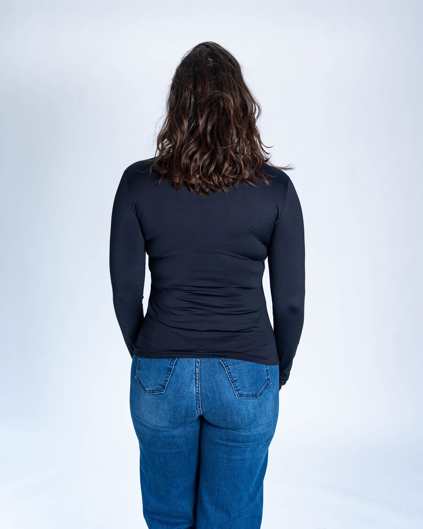 Polera Basica Cuello V Eliana Negra