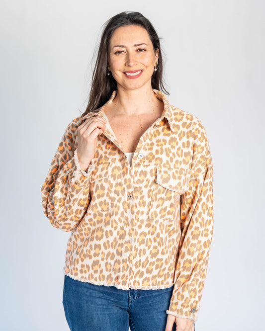 Chaqueta Print Neon Naranjo