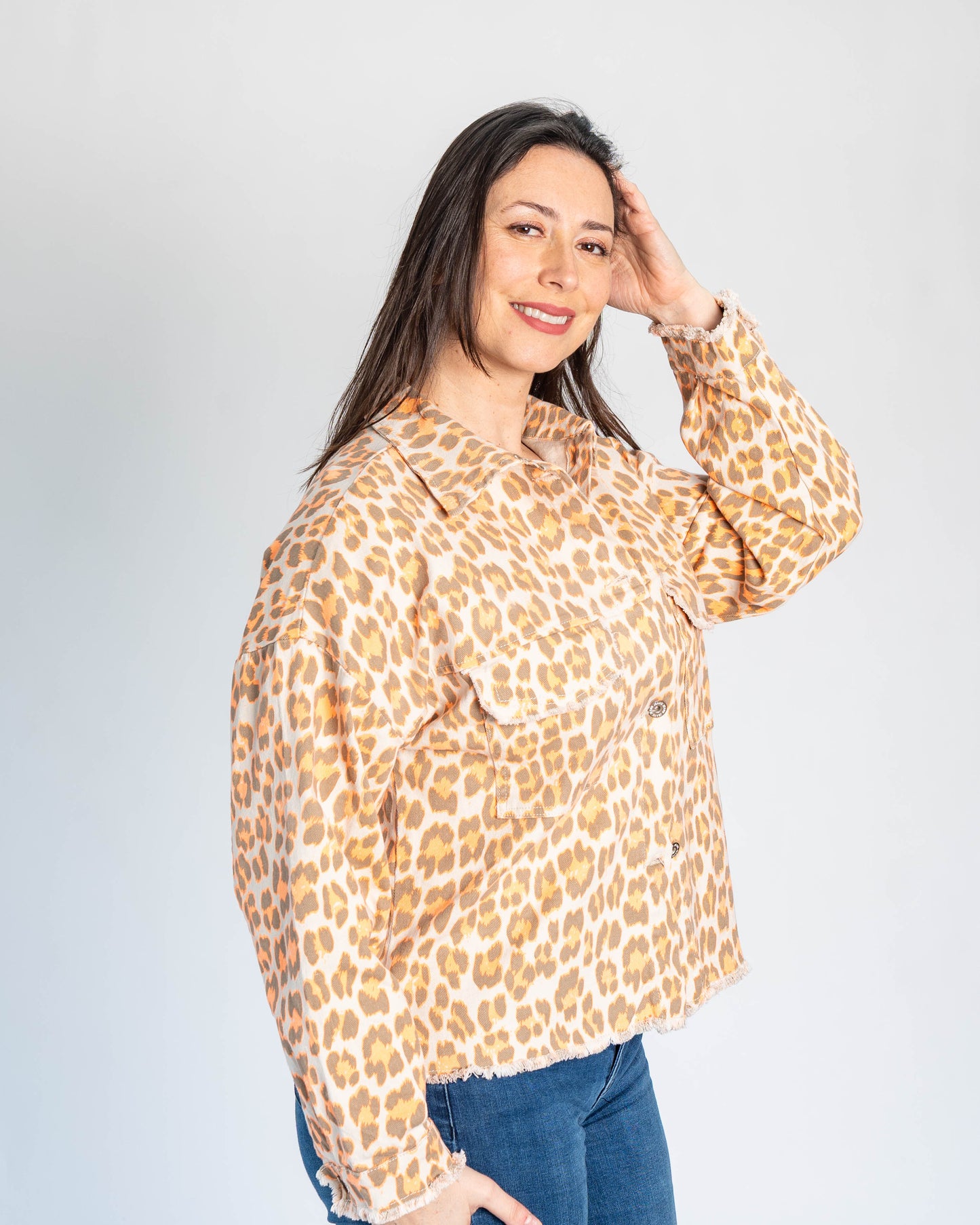 Chaqueta Print Neon Naranjo