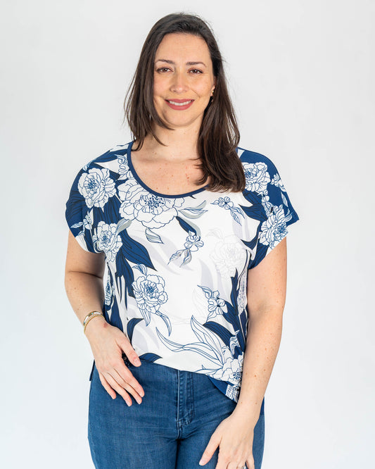 Polera Carmen Flores Azul