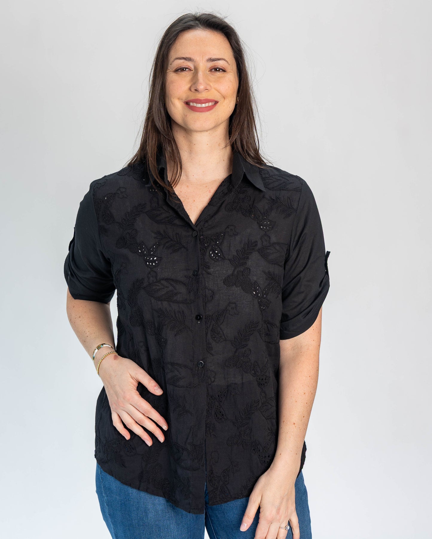 Blusa Brodery Angeles Negro