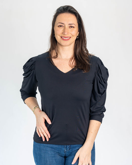Polera Manga Princesa Negro