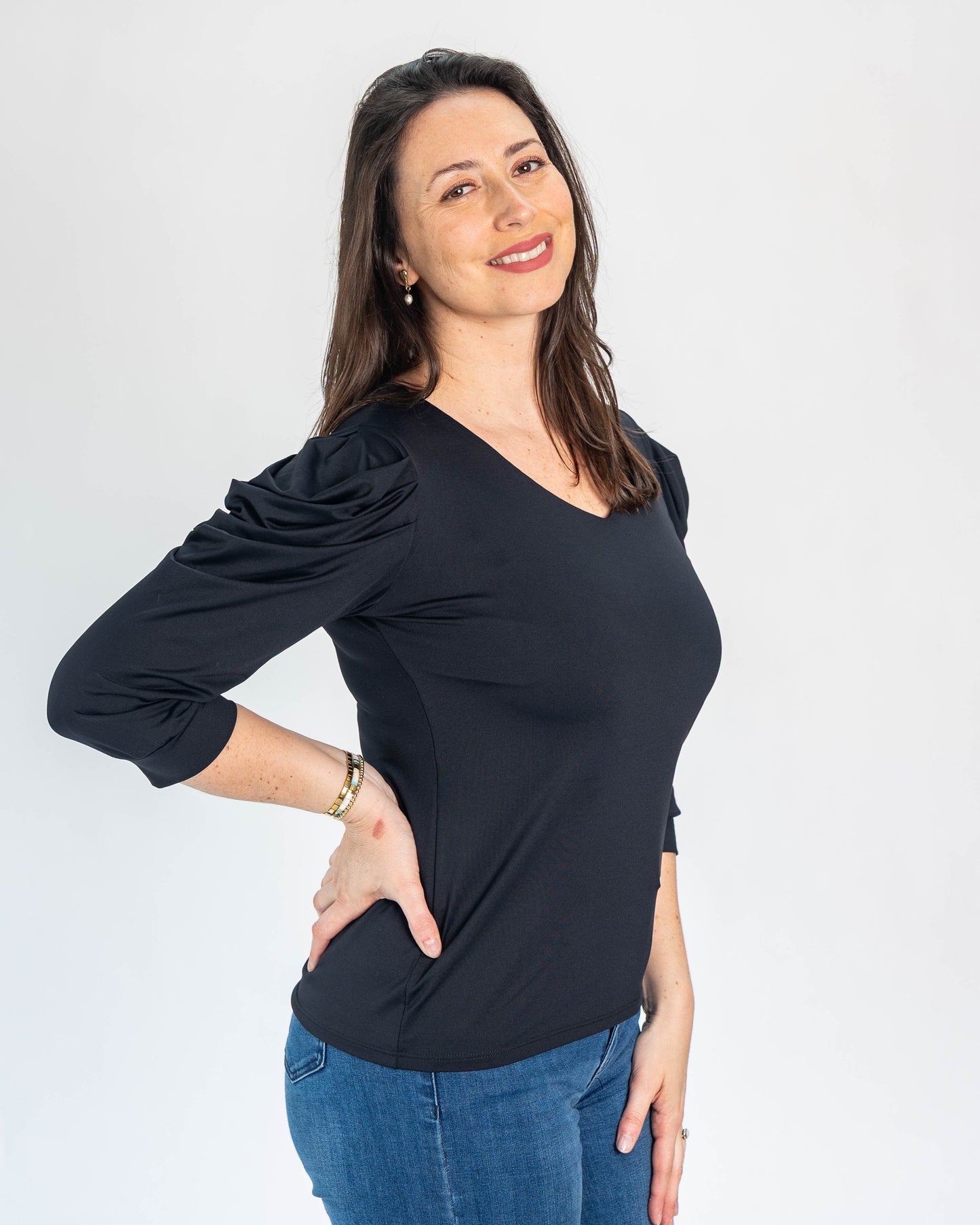 Polera Manga Princesa Negro