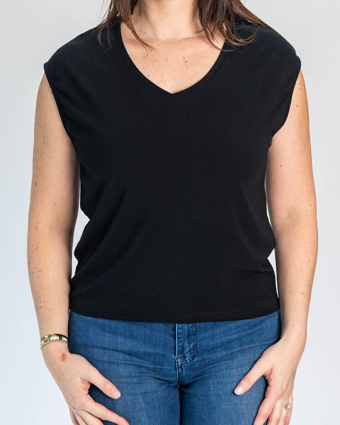 Polera Básica Manga Corta Diana Negra