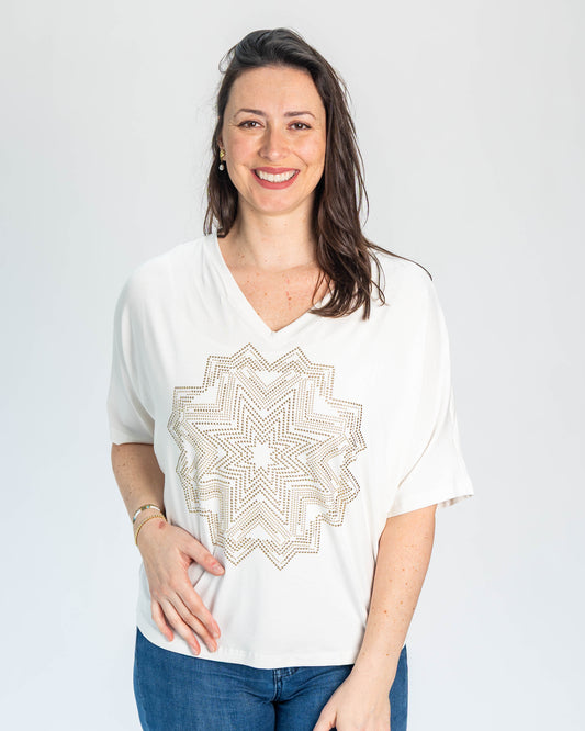 Polera BR Shine Blanco Mandala