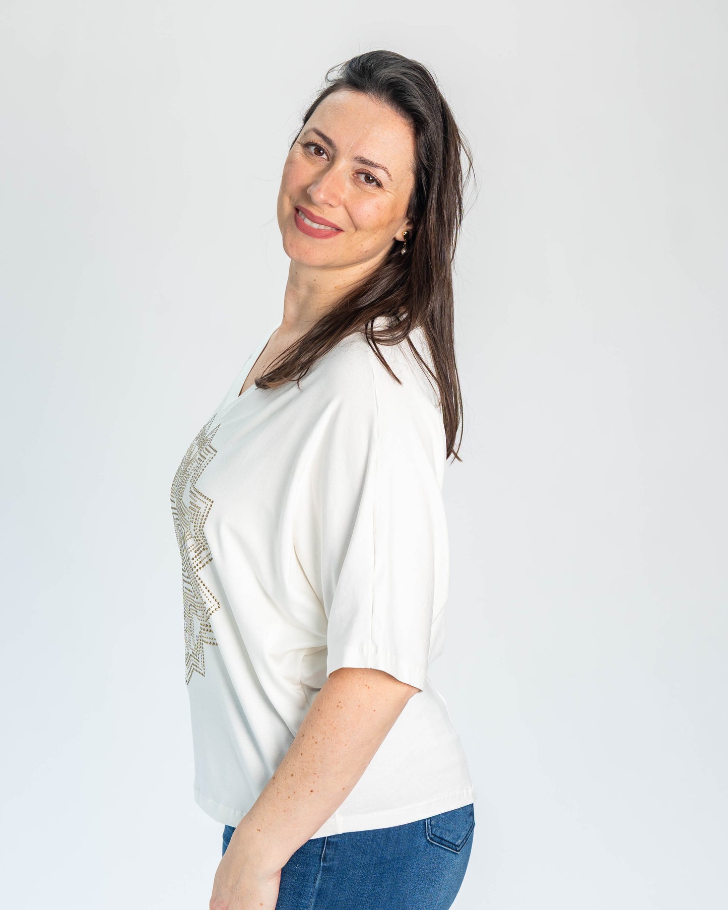 Polera BR Shine Blanco Mandala