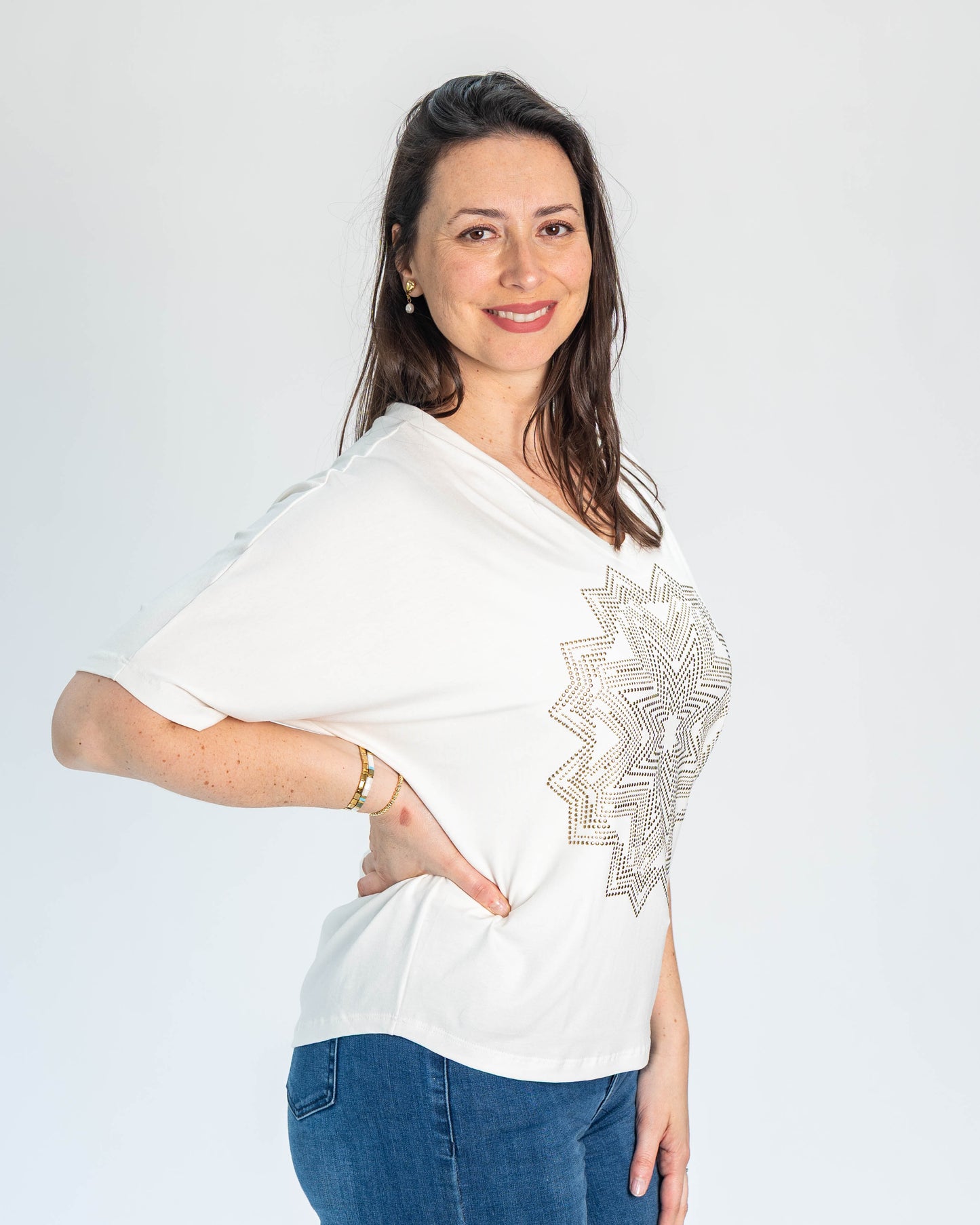 Polera BR Shine Blanco Mandala