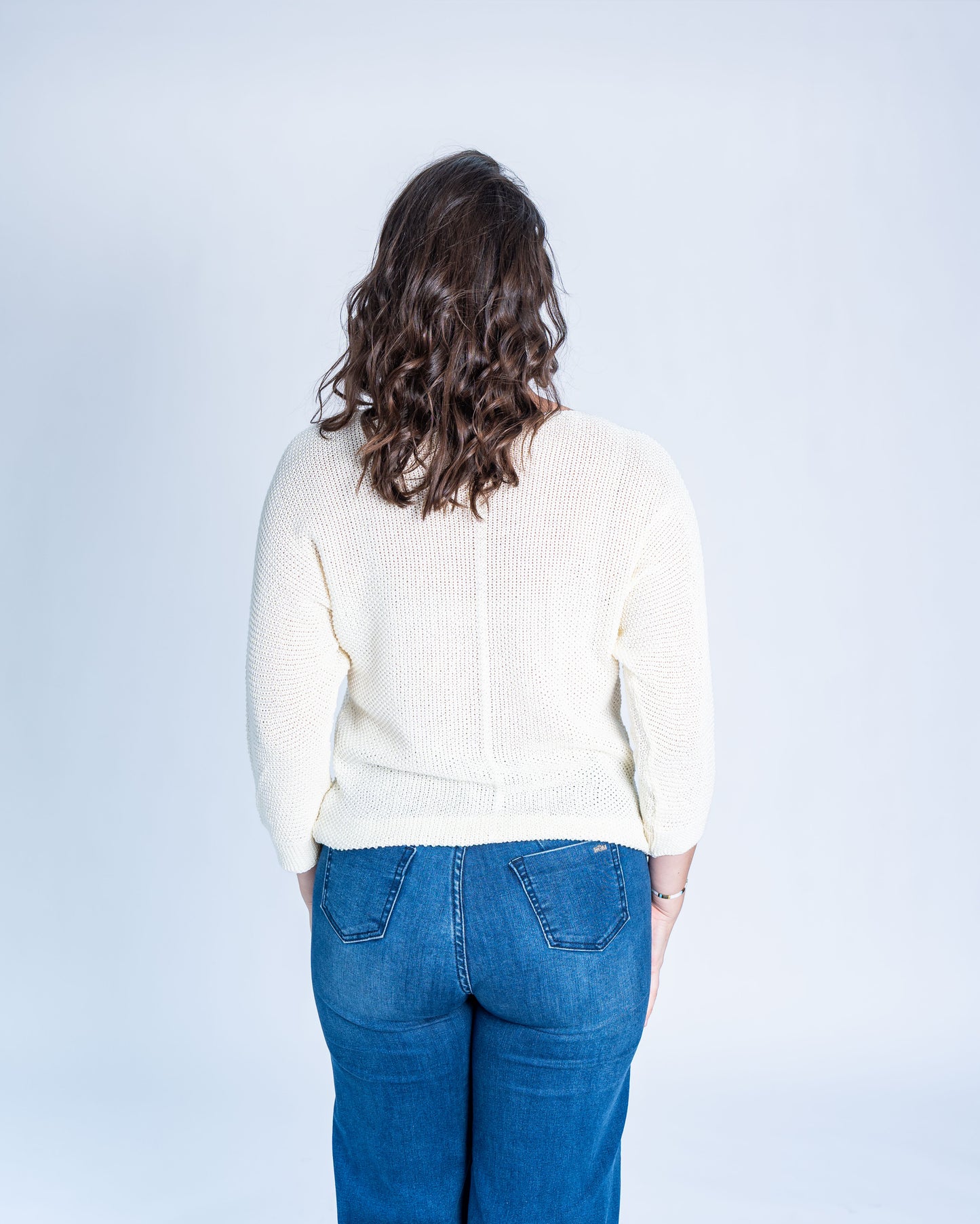 Sweater Flor Dorada Blanco