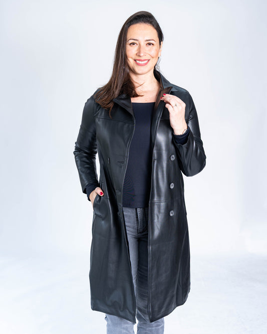 Trench Ecocuero Negro
