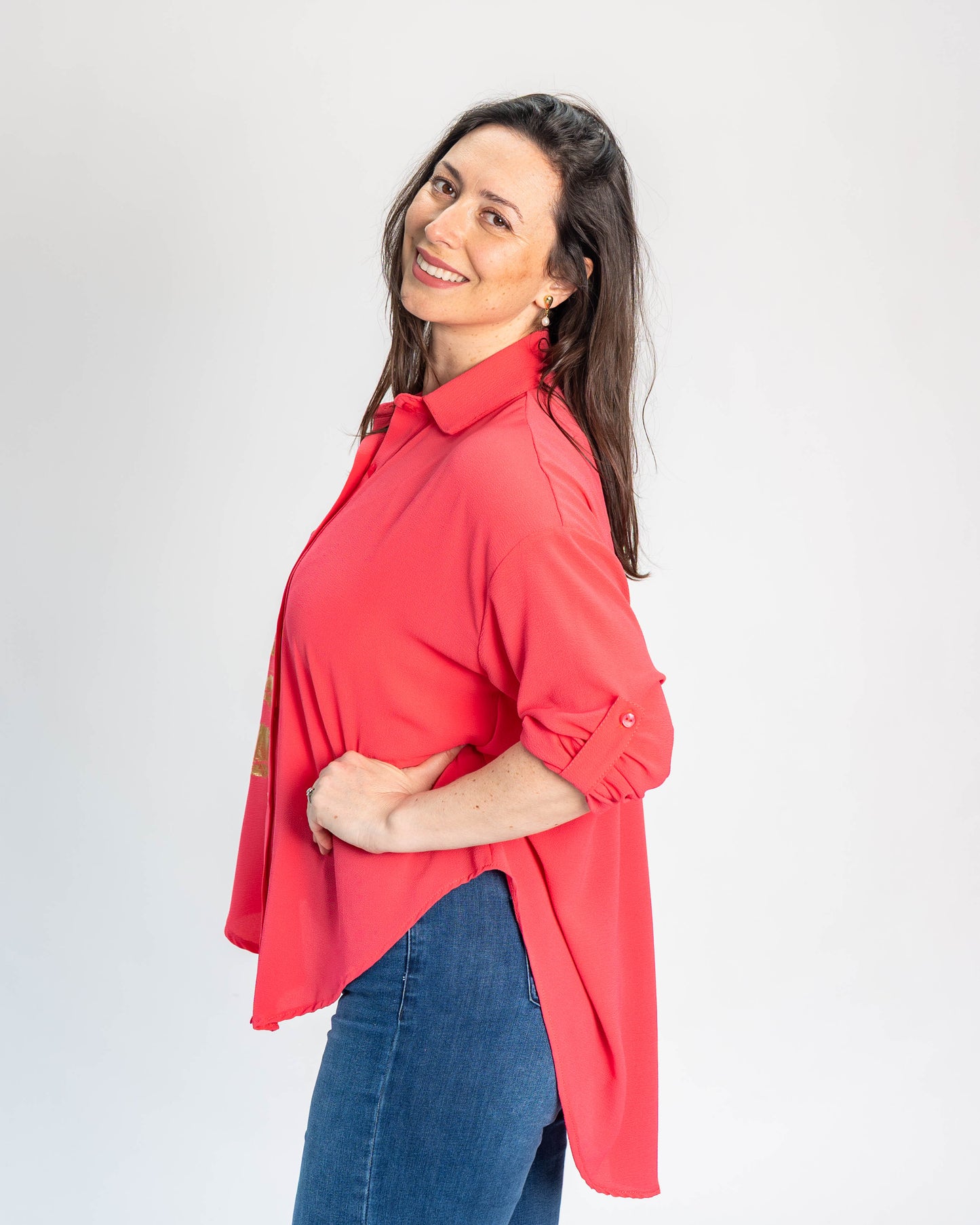Blusa Paolita Coral/Dorado