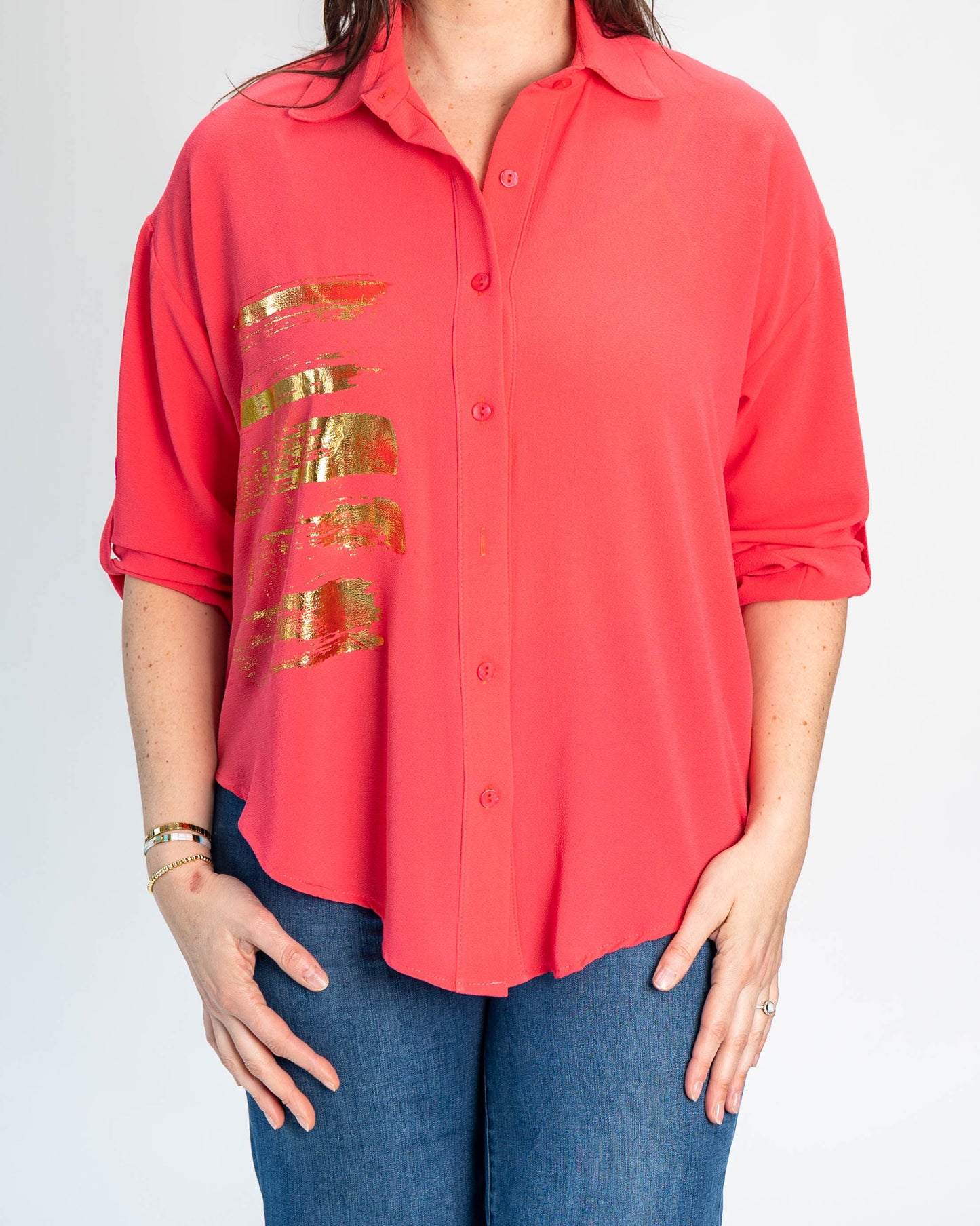 Blusa Paolita Coral/Dorado