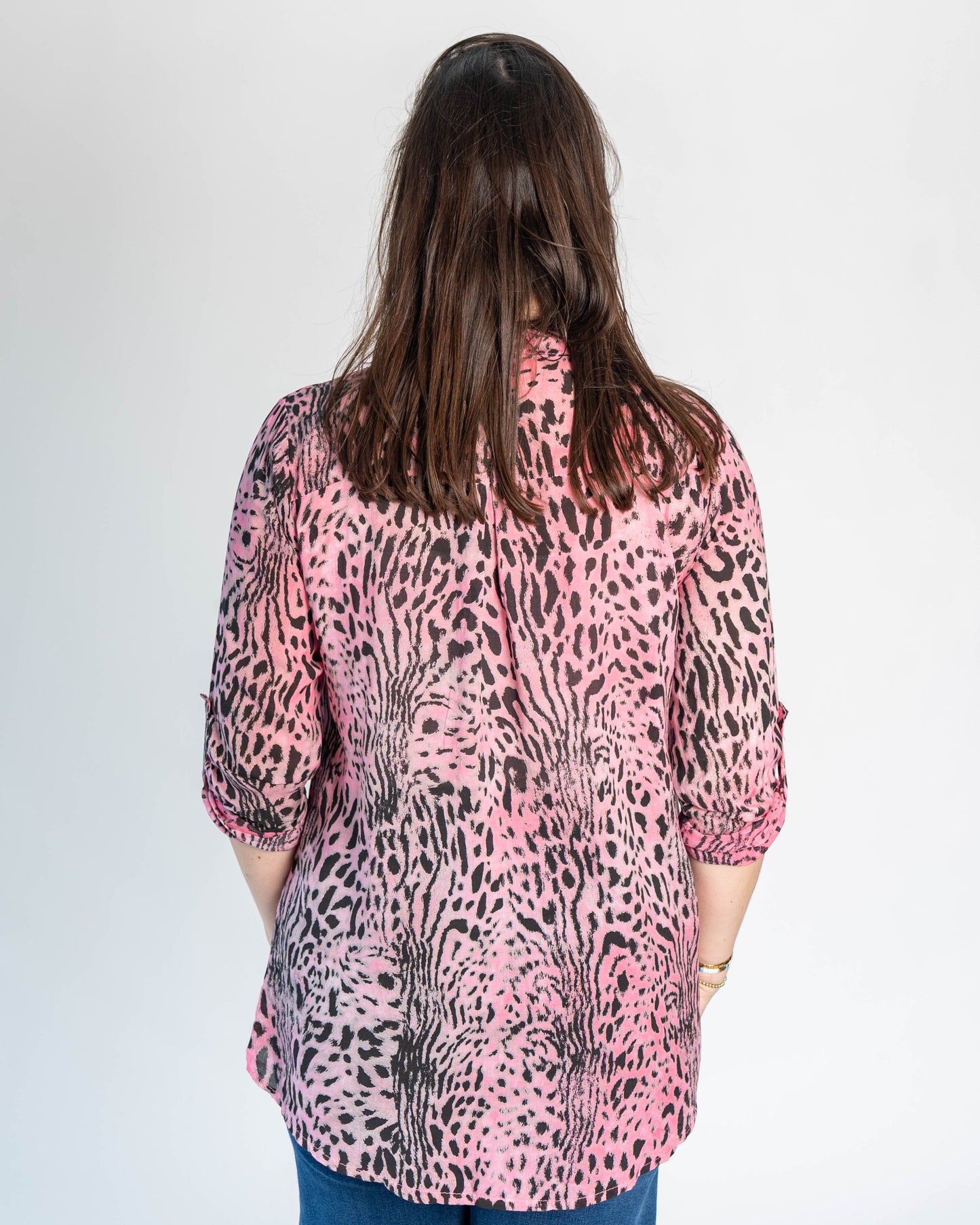 Blusa Italiana Evelyn Print Rosada