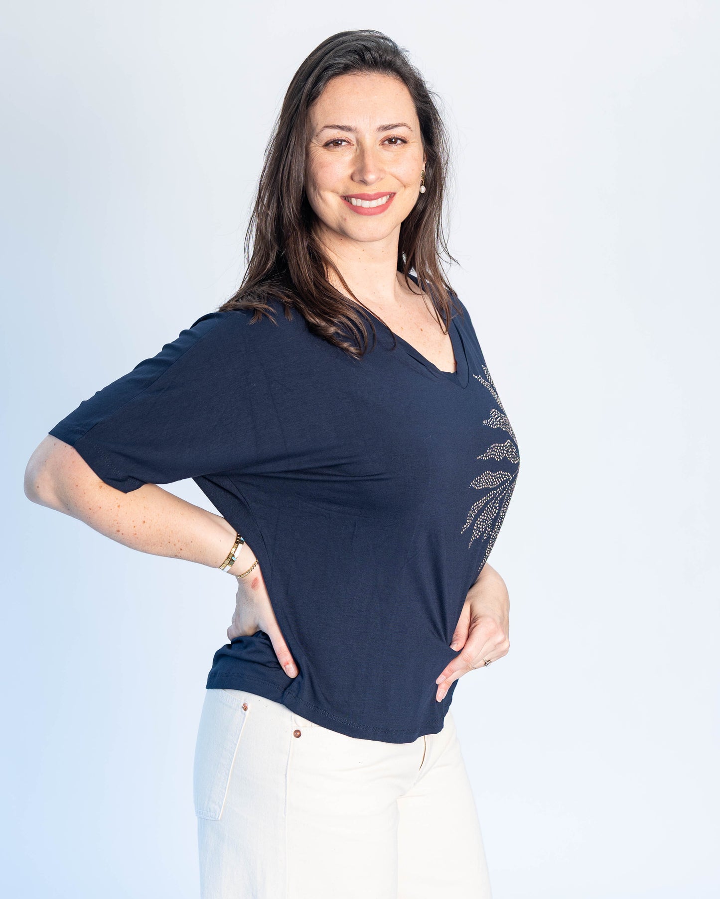 Polera BR Shine Azul Hoja