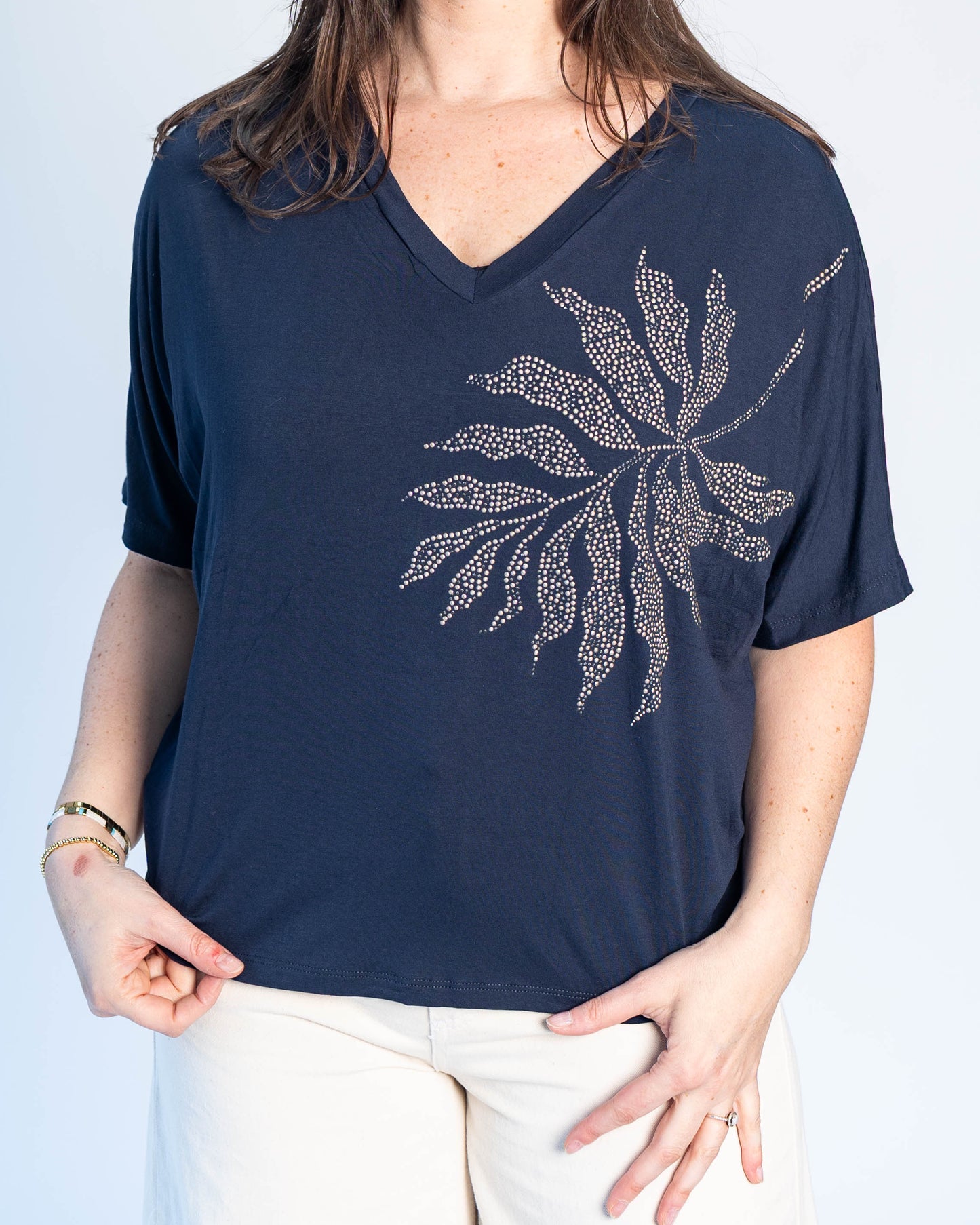 Polera BR Shine Azul Hoja