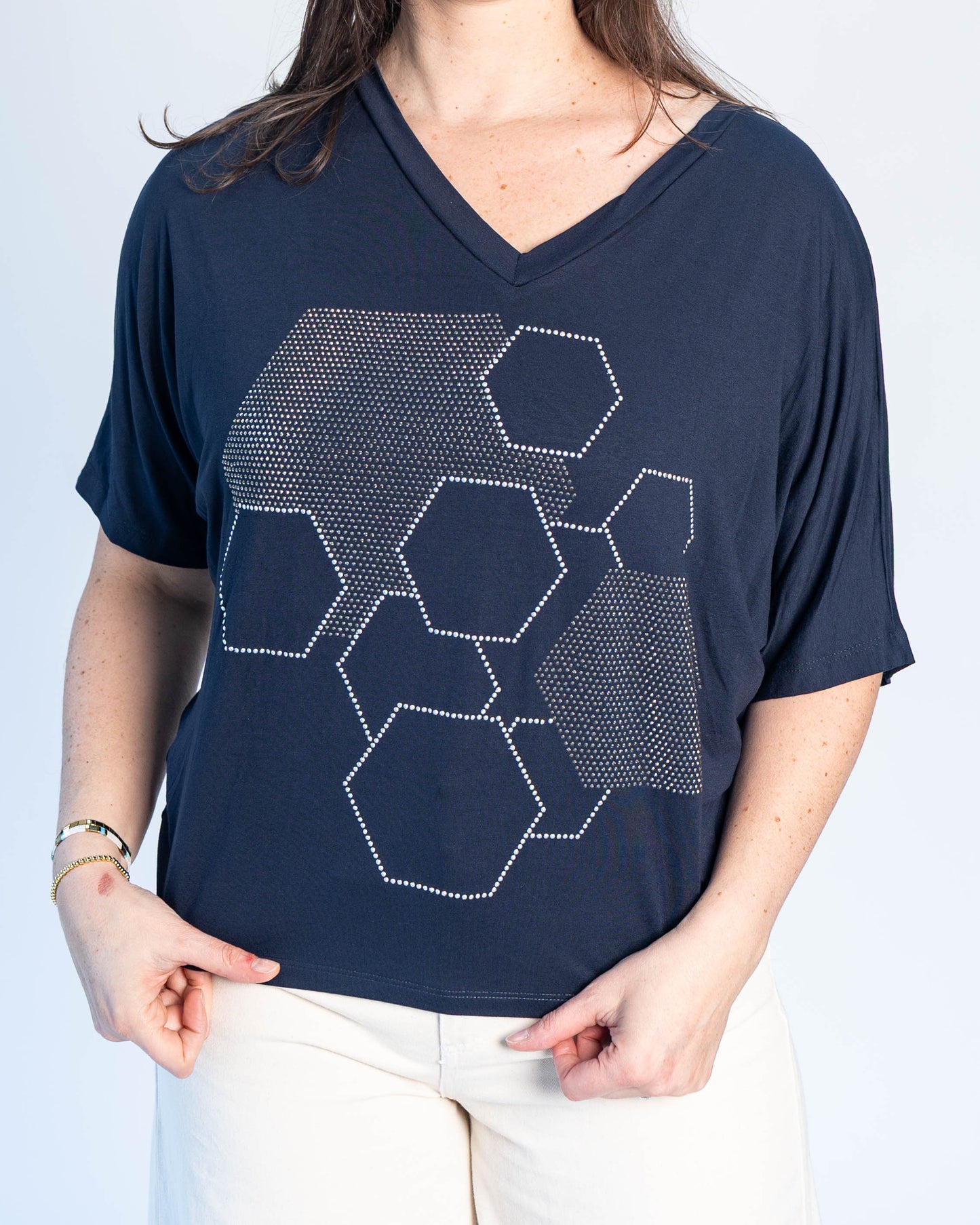 Polera BR Shine Azul Panal